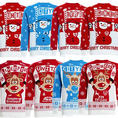 Mens Christmas Xmas Jumper Sweater Novelty Football Jumpers Ugly Pullover Santa • £17.95