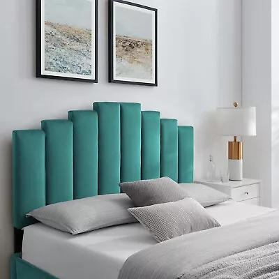 Modway Noelle Performance Velvet Twin Headboard In Teal • $103.02