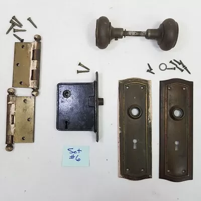 Vtg Mortise Deadbolt Lock Passage Knob Set Backplate Stanley 3.5  Hinges Set#6 • $39.99