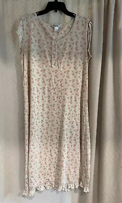 Vanity Fair Nightgown Yellow With Roses Womens Size L • $9.99