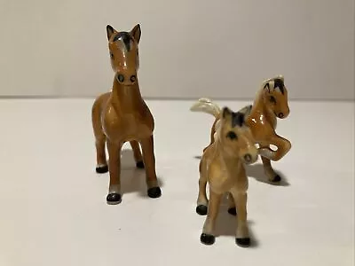 Vintage Set Of 3 Miniature Horse Family Figurines Porcelain Lot Of 3 Japan • $18.99