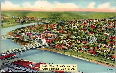 Postcard PA - Oil City - View Of South Side Form Clark's Summit • $5.96