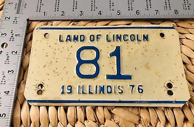 1976 Illinois MOTORCYCLE License Plate Harley BMW Indian Low Number Trimmed 81 • $125