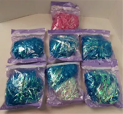 $7.99 • Buy Lot Of 7 Packs Easter Grass Basket Filler By Creatology Blue - Pink - Clear 1022