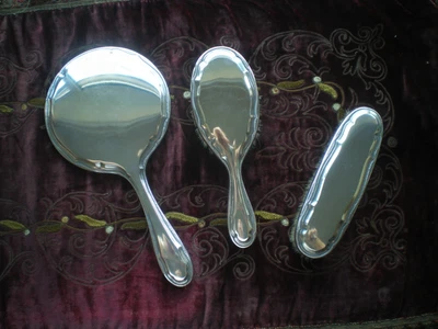 £15 • Buy Silver Plated Dressing Table Set.  3 Pieces