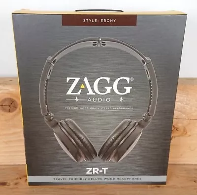 ZAGG Audio ZR-T Travel-Friendly Deluxe Wood Headphones - Ebony • $52.99