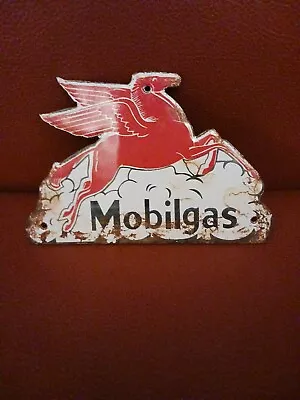 Vintage Mobilgas Pegasus Gasoline Gasoline Station Porcelain Metal Sign • $185