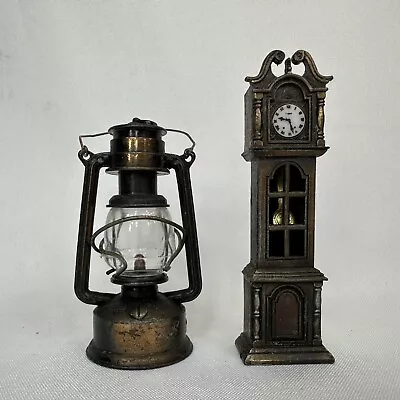 Vintage Lot Of 2 Metal Die Cast Pencil Sharpeners Lantern & Grandfather Clock • $14.99
