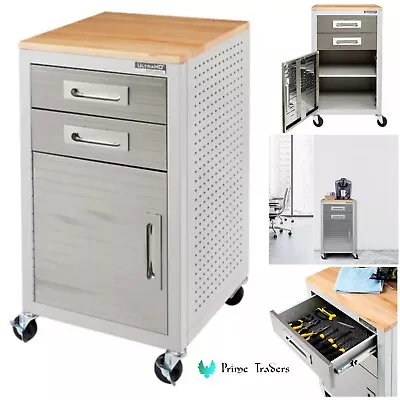 Seville Classics 2-Drawer Rolling Storage Cabinet With Pegboard Side Panels • $175.15