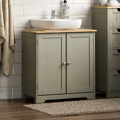 Priano Sink Cabinet Vanity Under Basin Bathroom Kitchen Grey Storage Furniture • £42.90