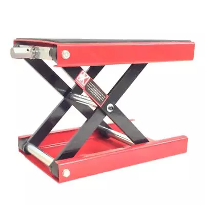 Steel Motorcycle Wide Deck Scissor Lift Jack Crank Hoist Stand 1100LBS • $54.90