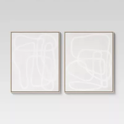 (Set Of 2) 24 X30  Line Drawing Wall Canvases Gray/White - Threshold • $31.99