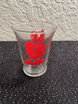 Vintage 1950's Juice Glass Libbey Glass Red Rooster Design • $4