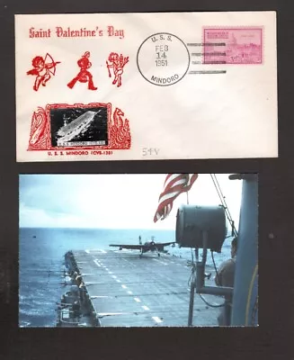 U.S.S. Mindoro (CVE-120) - Naval Ship's Cover -February 14 1951 - Gmahle Cachet • $4.99