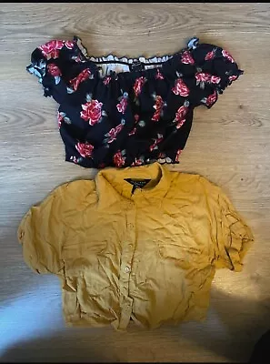 Girls Clothes New Look 2 Tops Roses And Mustard Shirt 9 Years • £2