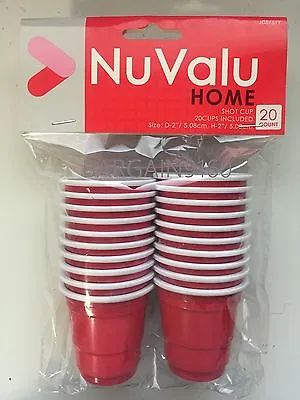 20-80 Mini Red Cups Disposable Plastic Shot Glass Party Drink • $8.49