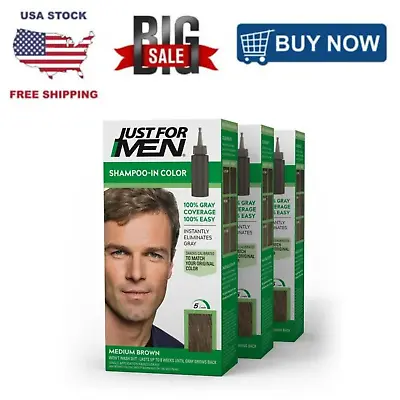 Just For Men Shampoo-in Hair Dye For Men H-35 Medium Brown (Pack Of 3) • $26.36
