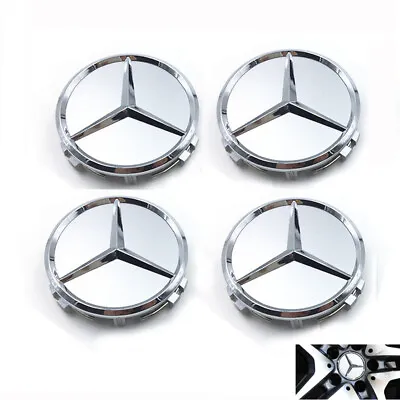 1Set /4PCS Chrome Wheel Center Hub Caps Cover Badge Fit For Mercedes-Benz Emblem • $16.77