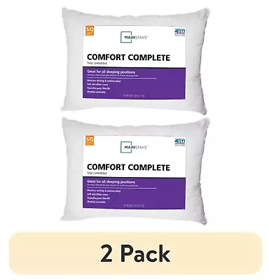 (2 Pack) Mainstays Comfort Complete Bed Pillow Standard/Queen • $10.45