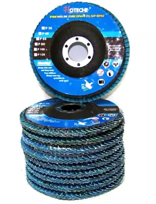 100 Pcs 4-1/2 X7/8  36 Grit Blue Zirconia Flap Disc Angle Grinder Sanding Wheels • $186.98
