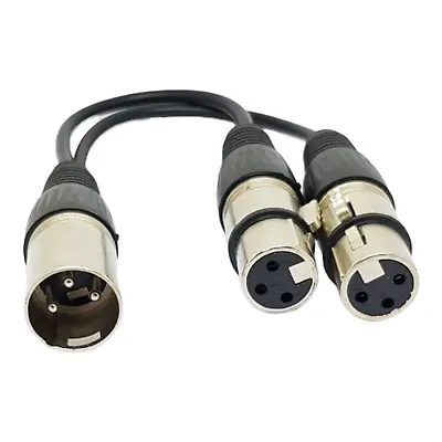 XLR Adaptor Plug To 2 X XLR Sockets Splitter/Combiner Cable Lead 0.25m 25cm • £5.49