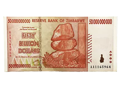 Zimbabwe One 50 Billion Dollar Bill Banknote Paper Money Currency Hyperinflation • $3.49