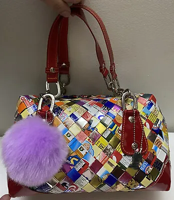 Nahui Ollin Pan Dulce Pastry Duffle Handbag Mexican Cookie Wrapper With Pom NWOT • $39.99