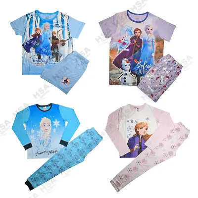 £6.49 • Buy Girls Kids Disney Frozen Elsa Pyjamas Pj's Nightwear Birthday Gift