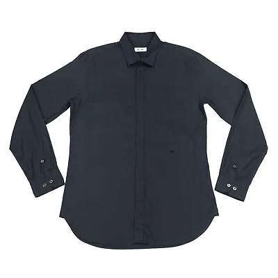 Moschino Mens Blue Long Sleeve Button Up Shirt Size 16/41 Cotton Embroider Heart • $47.95