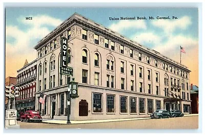 Union National Bank Mt Mount Carmel Pa Pennsylvania Postcard (cg4) • $5.95