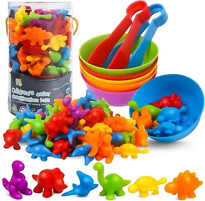 Color Sorting And Counting Dinosaurs Toys For Toddlers 3 5 4 Years Old Preschool • $25.75