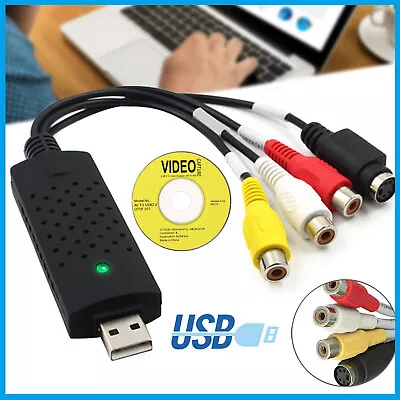 USB 2.0 VHS To DVD VCR PC HDD Converter Scart Adapter Audio Video Capture Card • $8.45