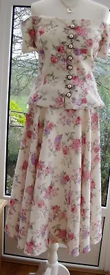 £18.99 • Buy £200 Berketex Bride Embroidered Off The Shoulder Skirt Suit Size 6 8 10 
