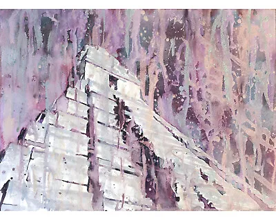 Mayan Temple Archaeological Park Tikal Guatemala Watercolor (original Art) • $199.99