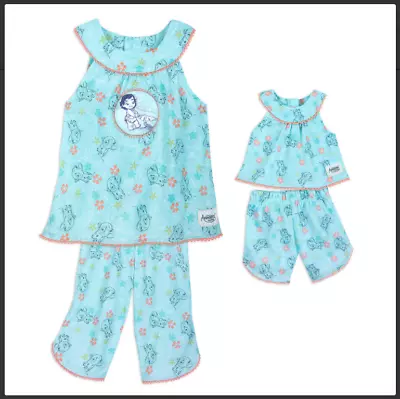 Disney Store Moana Matching Pajama Set For Kids And Doll  - Size 5/6 - New • $68.99