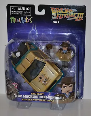 Back To The Future 3 Minimates Rail Ready Time Machine Mini Vehicle/Marty McFly • $27.95