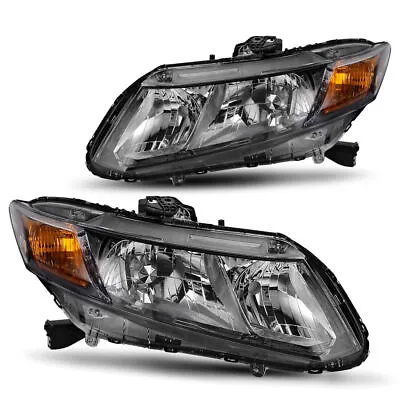 For 2012-15 Honda Civic Black Housing Headlights Headlamps Assembly Left+Right U • $107.99