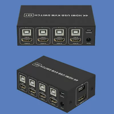 4K 60Hz USB HDMI KVM Switch Box 4X1 Switcher HDCP 2.2 With Desktop Controller PC • $66.47