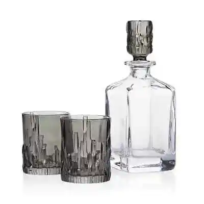 Riedel H1035  Black/Clear Nachtmann Shu Fa Smoke Whiskey Decanter & Glass Set • $155.80