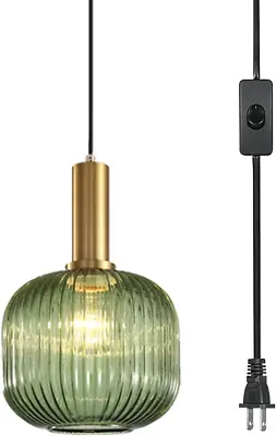 Pobllem Mid Century Modern Pendant Light 1-Light Gold Chandelier Ceiling Light • $85.48