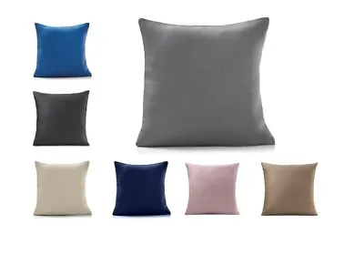 £2.99 • Buy Cushion Covers 18  X 18  7 Silky Colours Plain Home Sofa Bed Pillow Case Decor
