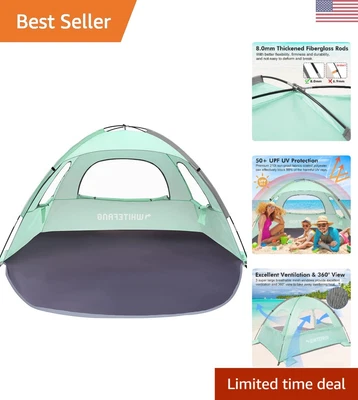 $64.59 • Buy Anti-UV Portable Beach Tent - 3 Person - Extendable Floor - Ventilating Windows