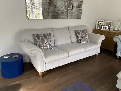 Large 3 Seater Sofa And Footstool Plus Two 2 Seater Laura Ashley Sofas In Blue • £400