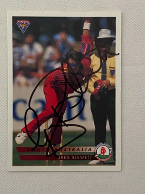 $10 • Buy 1994/95 Futera Cricket Card - Greg Blewett (SA) - Hand Signed - Autographed