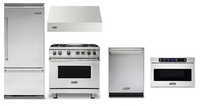 Viking 36  Bottom-Freezer Refrigerator 36  Range Hood Dishwasher & Microwave • $25316