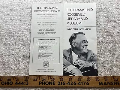 Vintage Franklin D Roosevelt Library Museum Hyde Park NY Flier  • $3.99