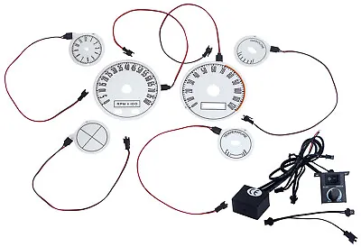 $89.90 • Buy 1967-68 Mustang Gauge Face Set Luminescent 8,000 RPM Tach Fuel Speed Ford New