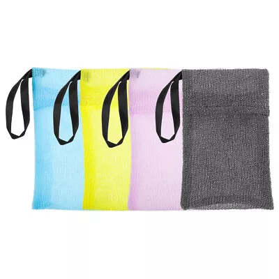  4 Pcs Net Soap Sack Body Exfoliator Bag Bar Pouch For Bathing Take • £8.45