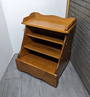 Vintage Rustic Country Maple Wood Magazine Rack Desk Letter File Organizer Shelf • $126