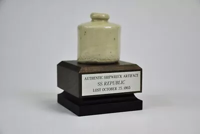 1865 SS Republic Shipwreck Ceramic Inkwell Bottle Genuine Artifact Display • $425